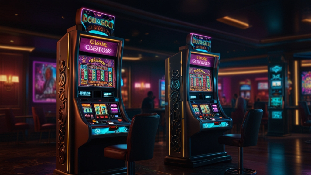 Neon-Casino-Szene mit Promo-Code und zwei Spielerkonten