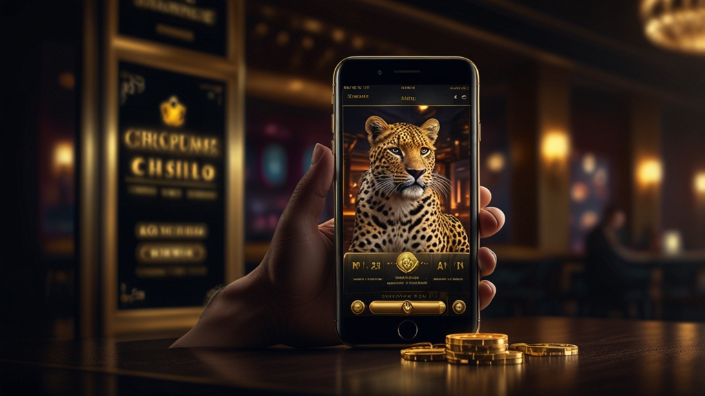 Smartphone mit Zahlungsbestätigung und Support im Casino-Layout